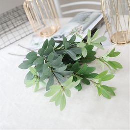 Decorative Flowers Pack Of 10 Artificial Leaves Branch Plant Branches Wedding Party Festival Office Indoor Decoration Accessories Green