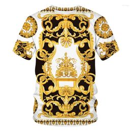 Men's T Shirts 2023 High End Luxury Pattern T-shirt 3D Printed Knit O-Neck Breathable Short Sleeve Fashion Shirt