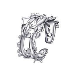 Europe and America S925 sterling silver creative fashion temperament refined new adjustable opening ring