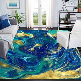Carpets Teal Gold Marble Carpet for Living Room Luxury Home Decorations Sofa Table Large Area Rugs Bedroom Foot Mat Balcony Floor Mat R230725