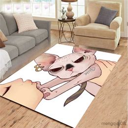 Carpets Carpet for Living Room Cute Cat Print Floor Mat Sofa Bedroom Bedside Table Area Rug Soft Large Size Entrance Doormat R230725