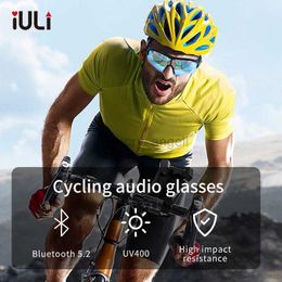 Smart Glasses Fashion iULi Riding Glasses Polarised Male Female Smart Audio Bluetooth Sunglasses Outdoor Sport Anti-Impact Hand-Free Call Talk HKD230725