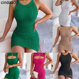 2023 Designer Womens Dresses Spring And Summer Sexy Dress Hollow High Waist Knitted Hip Skirt For Women