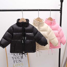 Down Coat 2023 Winter Girls Boys Casual Long Sleeve Thick Warm Cotton Parkas Baby Kids Children Coat Outerwear HKD230725