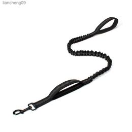 Tactical Dog Leash Elastic Dog Strap NO PULL Nylon Reflective Lead Traction Rope Training Walking Hunting Durable Dog Leash Line L230620