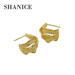 Stud SHANGICE 925 Sterling Silver Minimalism Wild Irregular Surface finish Fashion Handmade Unique Design Charm Jewellery Gift 230725