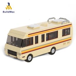 Blocks BuildMoc Breaking Bad Pinkman Cooking Lab RV Car Building Set White Van Vehicle Toy For Children Birthday Gift 230724