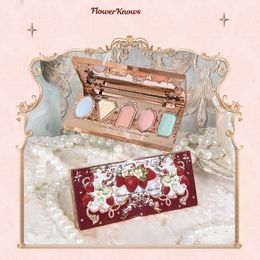 Eye Shadow Flower Knows Strawberry Rococo Series Eye Shadow 5 Color Matte Pearlescent Mashed Potato Texture Eyeshadow Makeup Cosmetics 230724