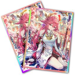 Outdoor Games Activities 67x92mm 60PCS Holographic Sleeves PKM Card Loader Anime Protector Card Cover for MTG WS PTCG DTCG Board Games Trading Cards 230725