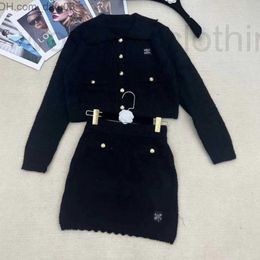 Two Piece Dress designer Winter wool jacket womens dress two-piece miu jackets letter embroidery coat suit women skirt set CRZB Z230725