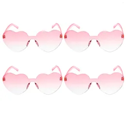 Sunglasses 4 Pcs Ball Room Gown Dresses Fishing Decorative Party Favors Eyeglasses Heart-shaped Child