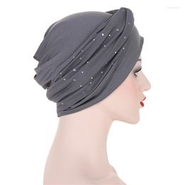 Scarves Women Cancer Chemo Hijab Caps Muslim Diamond Beads Modal Jersey Beanie Bonnet Hat Turban Ramadan Hair Loss Islamic Headwear 2023