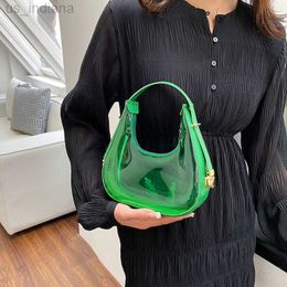 Evening Bags Jelly Clear Handbag for Women Stylish PVC Transparent Underarm Bag Ladies Shoulder Bags Z230725