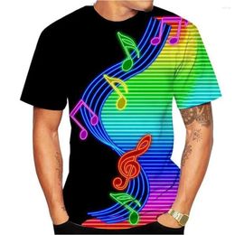 Men's T Shirts Fashion Spring And Summer Shirt Music Note 3D Printed Cool Men/women Short Sleeve Unisex Round Neck Tees