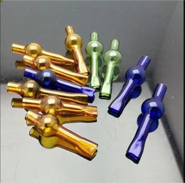 Glass Pipes Smoking blown hookah Manufacture Hand-blown bongs Coloured flat mouth glass ball suction nozzle