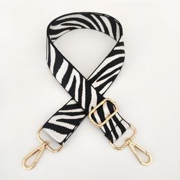 Bag Parts Accessories Fashion Zebra Pattern Strap Women Handbag Wide Shoulder Replacement Handles For Belt Bags 230725