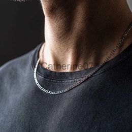 Pendant Necklaces 2021 Classic Figaro Chain Necklace Men Stainless Steel Fashion New Long Necklace For Men Party Jewelry Gift Hot Sale J230725
