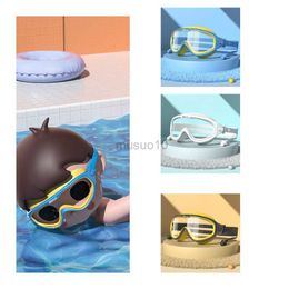 Goggles Children's Waterproof anti-fog Swimming Glasses Large Frame Boys And Girls Swimming Goggles Swimming Cap Set Diving Equipment HKD230725