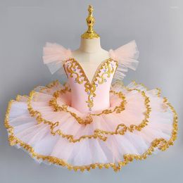 Stage Wear Girls Ballet Dress Children Professional Swan Lake Performance Clothes Pancake Tutu Princess Leotard Party Skirt