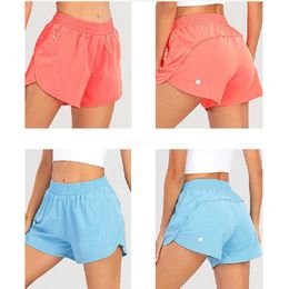 lulus Womens Yoga Outfits High Waist Shorts Exercise Pants Fitness Wear Girls Running Elastic Adult Sportswear Prevent Wardrobe Malfunction