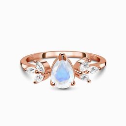 European and American retro S925 sterling silver drop rose gold ring female minority design sense simple exquisite Jewellery