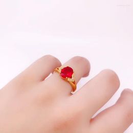 Cluster Rings OMHXFC Jewelry Wholesale YM392 European Fashion Fine Woman Girl Party Birthday Wedding Gift Oval Zircon 24KT Gold Ring