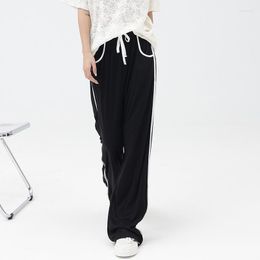 Women's Pants Casual Loose Sweatpants Summer Thin Straight Tube Drawstring Floor Dragging Wide Leg Fashion Side Compression Pant