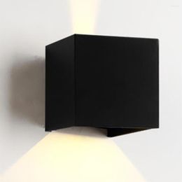 Wall Lamp Night Light IP65 Waterproof Metal Living Room Warm Lighting Decoration Hallway Corridor Courtyard Black 12W