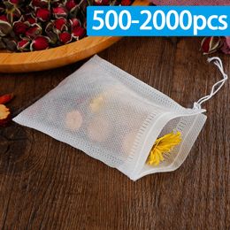 Tea Strainers 5002000pcs Disposable Teabags Scented Bags with String Heal Seal Philtre Paper for Herb Loose Kitchen Accessories Tools 230726