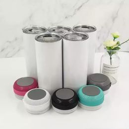 NEW 20oz sublimation Bluetooth tumbler straight speaker tumblers 5 colors audio Stainless Steel Music Cup Creative Double Wall mug with lids