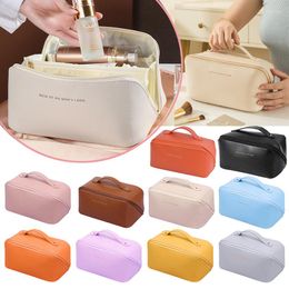 Cosmetic Bags Portable PU Makeup Pouch Women Waterproof Bathroom Washbag Multifunction Toiletry Kit Large-Capacity Travel Bag