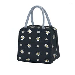 Storage Bags 1 Pack Portable Small Daisy Cute Lunch Bag Large Ladies Oxford Food Picnic Insulated Fresh Box Tote