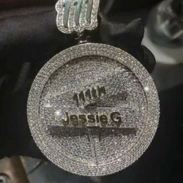 Passes Tester Vvs Moissanite Pendant Men Cuban Diamond Chain Fine Jewelry Pendants Charms Custom Pendant Necklace
