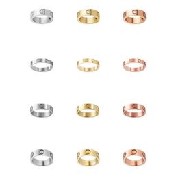 Love Rings Women Designer Jewellery Ring Couple Jewellery Band Titanium Steel With diamonds Casual Fashion Street Classic Silver Ros265U