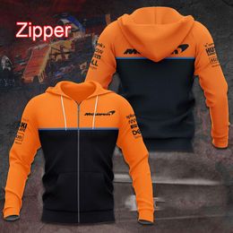 Camis Hoodie with the Mclaren Equipment for Men and Women Sports Jacket with A Zipper and 3d Print Popular F1 Formula 1