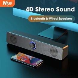 Portable Speakers Bluetooth Speaker 4D Surround Soundbar Computer Speakers Wired Stereo Subwoofer Sound Bar For Laptop R230727