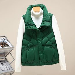 Women's Vests 2023 Autumn Winter Vest Solid Colours Casual Waistcoat Stand Collar Ligh Ultra Windproof Outwear Women Puffer Jacket