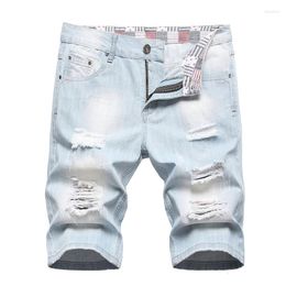 Men's Shorts 2023 Summer Fashion Mens Ripped Short Jeans Bermuda Thin Cotton Casual Breathable Denim Male Size 28-42