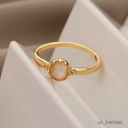 Band Rings Opal Moon-Stone Finger Rings For Women Handmade Moonstone Opal Engagement Rings Party Jewelry Gift R230726