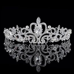 Shining Beaded Crystals Wedding Crowns 2019 Bridal Crystal Veil Tiara Crown Headband Hair Accessories Party Wedding Tiara shi265n