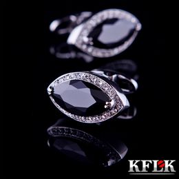 Cuff Links KFLK Jewelry Fashion French shirt cufflinks for mens Black Brand Cuff links Luxury Wedding Buttons High Quality guests 230725