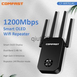 Routers Wifi Repeater 5 Ghz Wi Fi Extender 1200M OLED Display Wi-Fi Amplifier 300M 11N Home Long Range 2.4G Wireless Signal Booster x0725