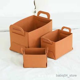 Storage Baskets Felt Desktop Storage Organizer Basket Bedroom Snacks Sundries Storage Basket Dirty Clothes Basket Large Storage Box R230726