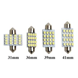 10Pcs Festoon 31mm 36mm 39mm 41mm C5W LED Dome Light Bulbs 16 SMD 3528 Car LED Interior Lights Auto Map Reading Lamps White 12V231P