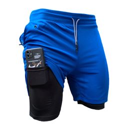 Running Shorts Men 2 In 1 New Summer Gym Fitness Sports Shorts Male Quick-drying Training Elastic Workout Jogging Short Pants