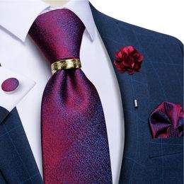 Neck Ties Pruple Red Blue Solid Men's Ties 8cm Wide Silk Neck Tie For Wedding Party Men Accessories Pocket Square Cufflinks Brooch Pin 230725