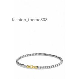 Fashionable pearls cable designer bracelet men plated silver gold bangle dy twisted helix wire hip hop pulsera for womens jewllery cuff luxury bracelets ZB026 E23