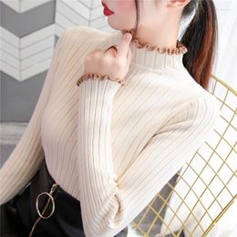 Women's Sweaters On Sale 2023 Spring Autumn Women Ladies Mock Neck Slim Fitting Knitted Top Female Korean Warm Pullovers Clothes L131