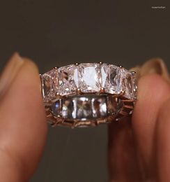 Cluster Rings Choucong Brand Handmade Luxury Jewellery 925 Silver Oval Cut 5A Cubic Zircon Promise Women Wedding Band Ring Gift