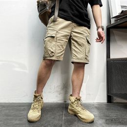 Men's Shorts Men Summer Brand Vintae Classic Soft Cotton Casual Pockets Caro Sorts Outwear Fasion Twill Plus Size